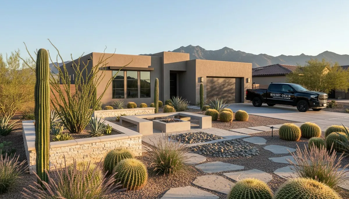 Phoenix, AZ landscaping team providing professional yard maintenance and desert landscape services